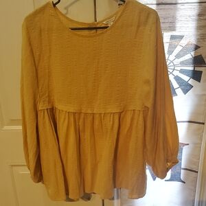 Cato Golden Yellow Textured Blouse